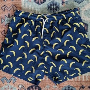 Bermies Banana Print Shorts Navy Size S